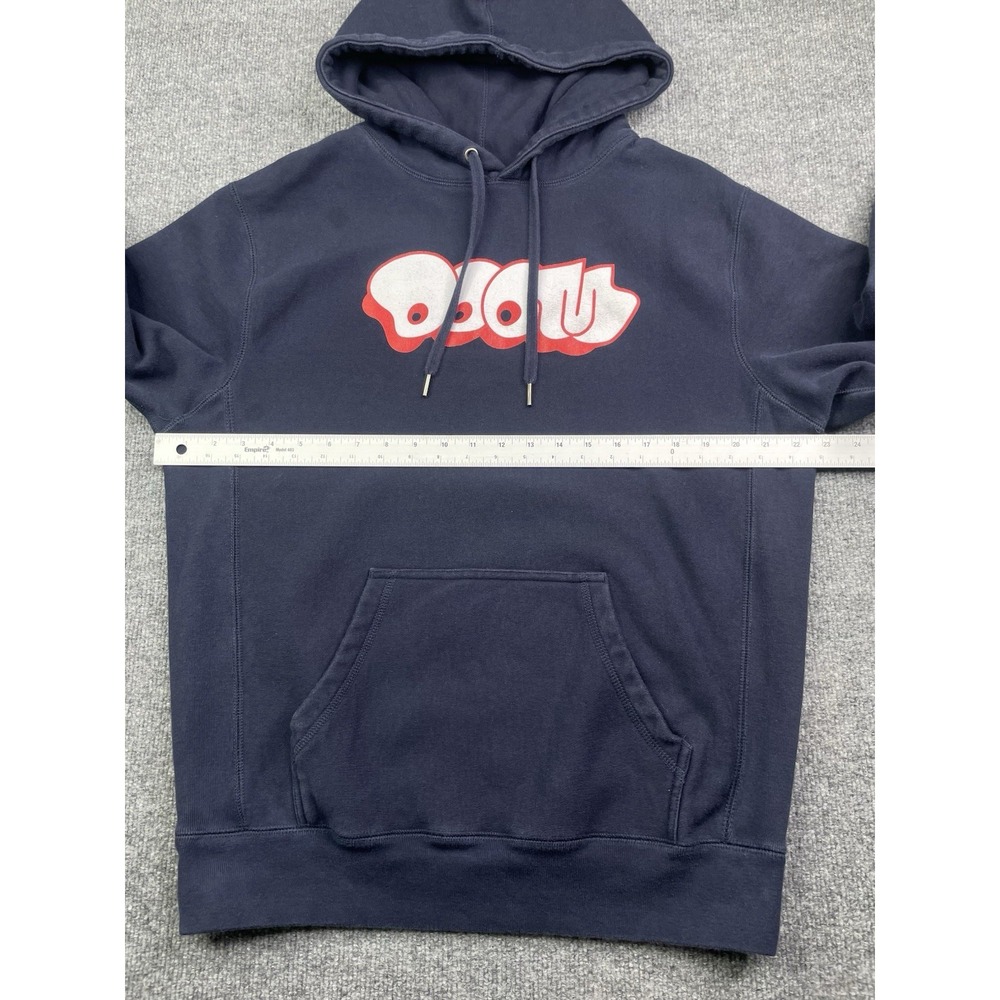 MF DOOM Hoodie Mens Medium Navy Blue Gas Drawls Graphic Pullover Sweatshirt - Picture 5 of 10